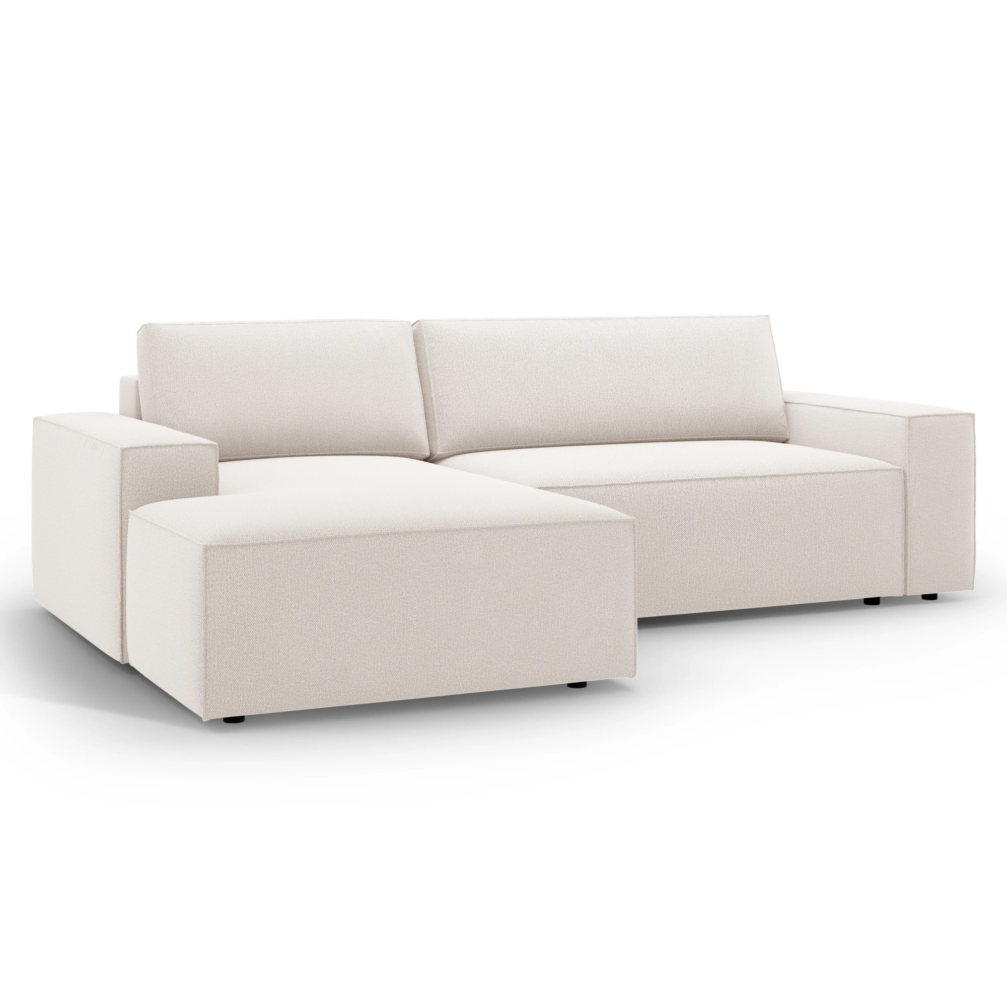 Sofa Narożna Z Funkcją Spania Jodie Jasnobeżowa Micadoni