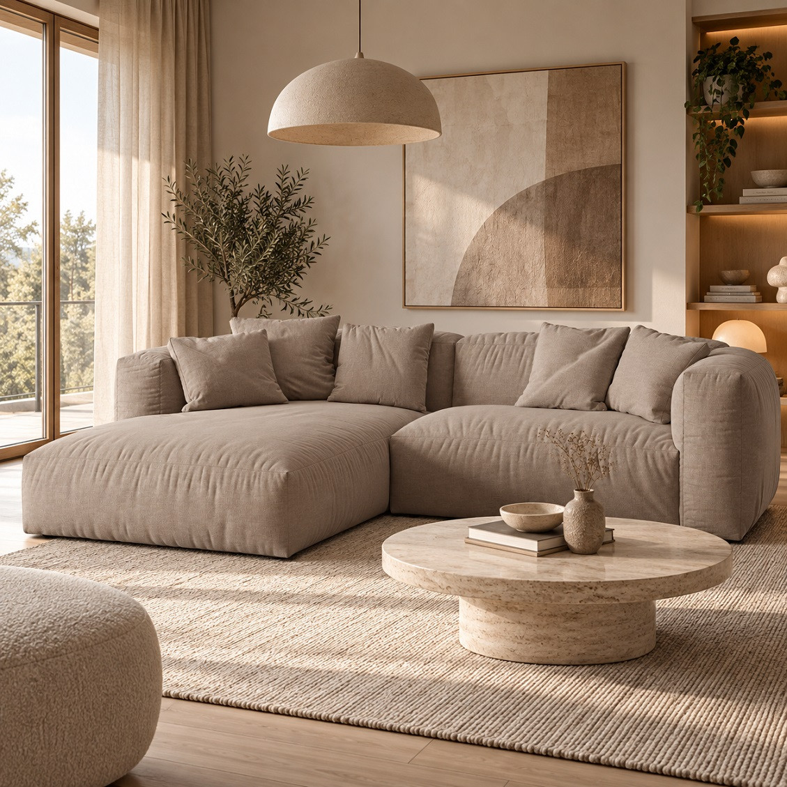 Sofa Narożnikowa Martina Ciemnobeżowa Micadoni