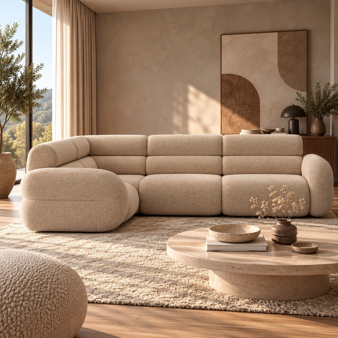 Sofa Narożnikowa Neo Piaskowy Szenil Micadoni