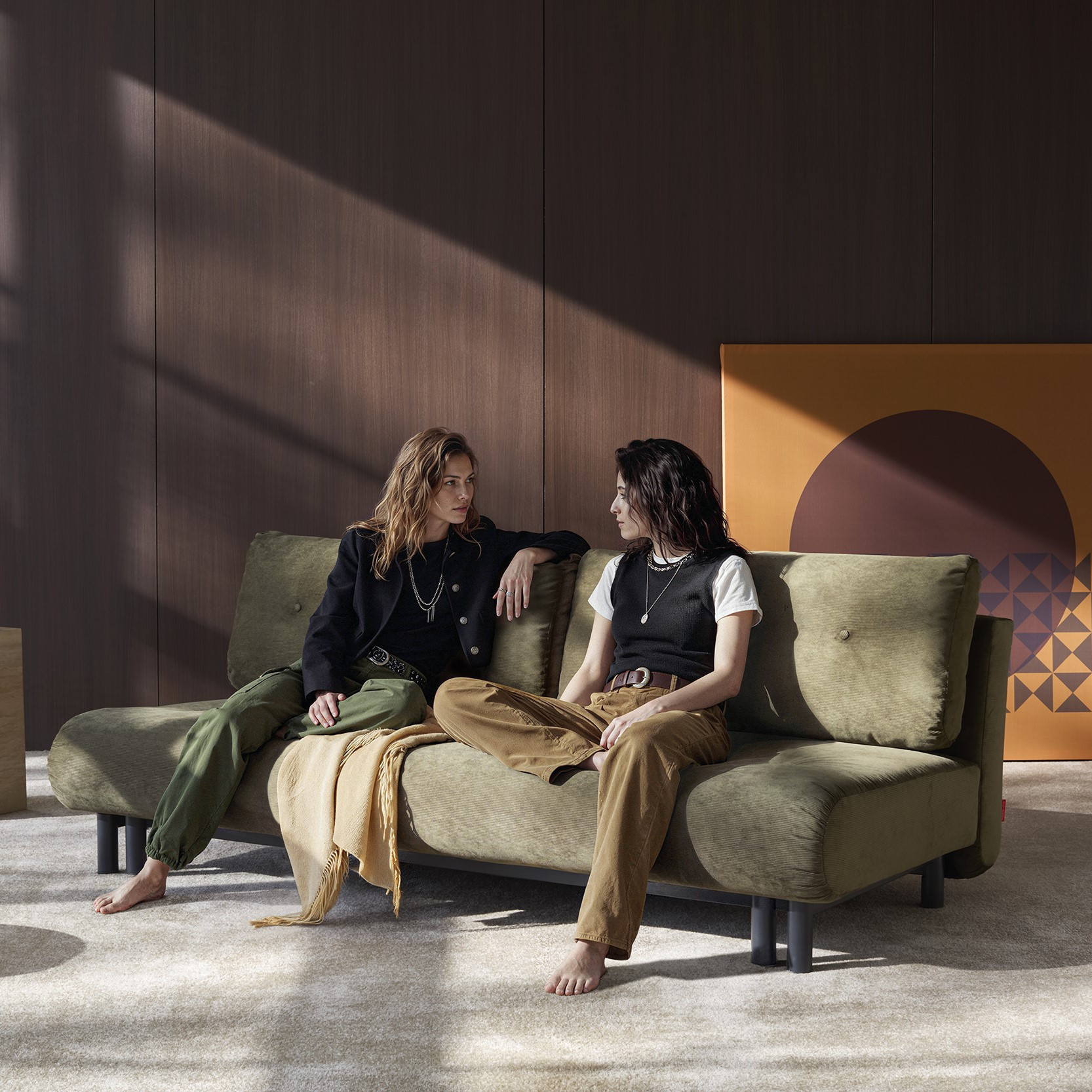 Sofa Rozkładana Nabli Cordufine Pine Green Innovation