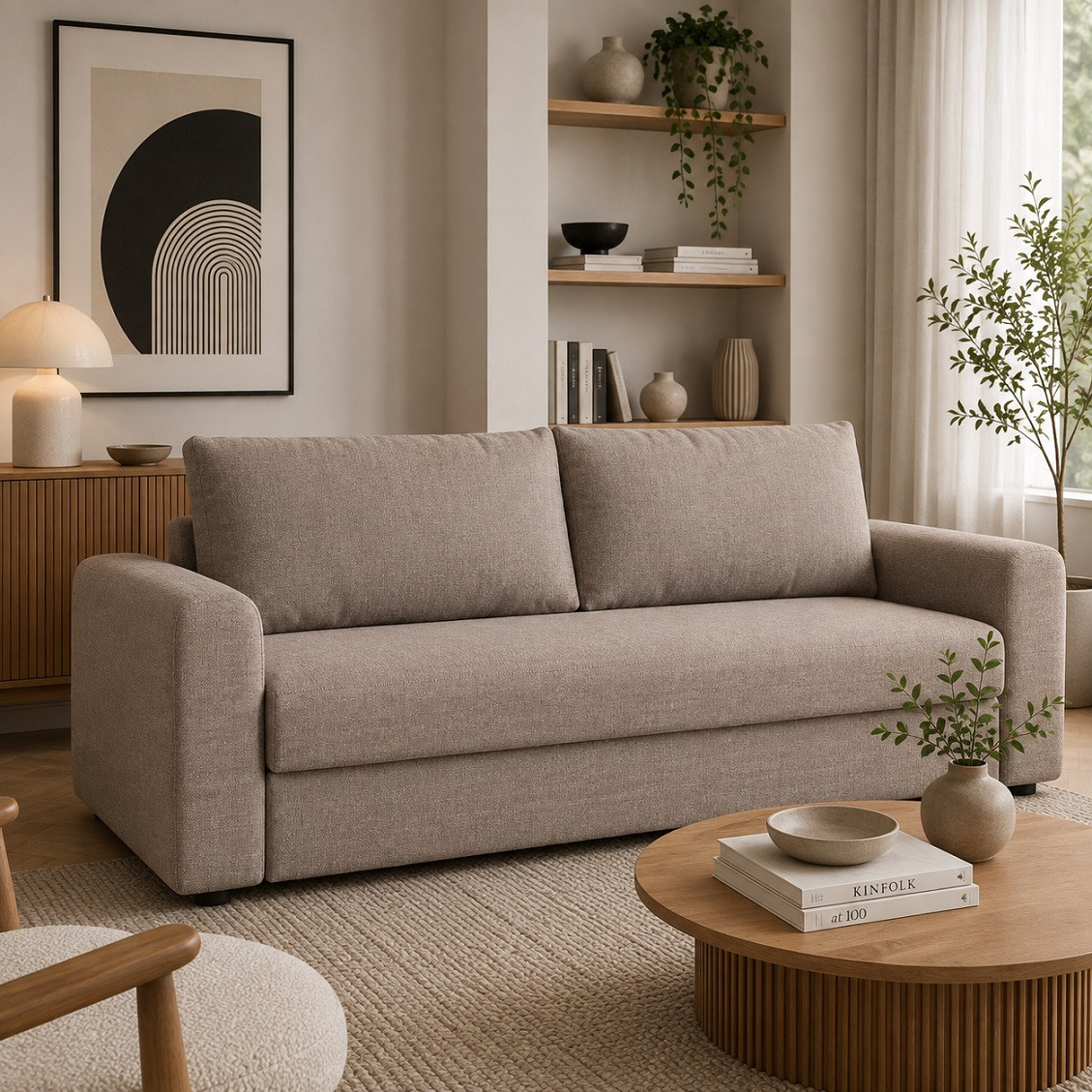 Sofa Z Funkcją Spania David Jasnobrązowa Micadoni