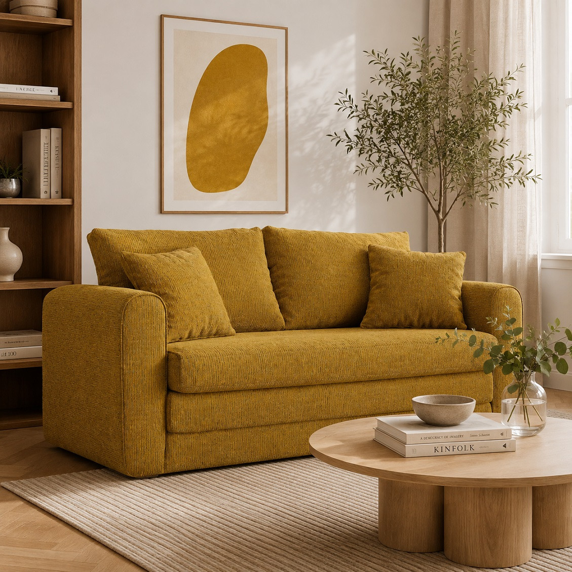 Sofa Z Funkcją Spania Lido Musztardowa Micadoni