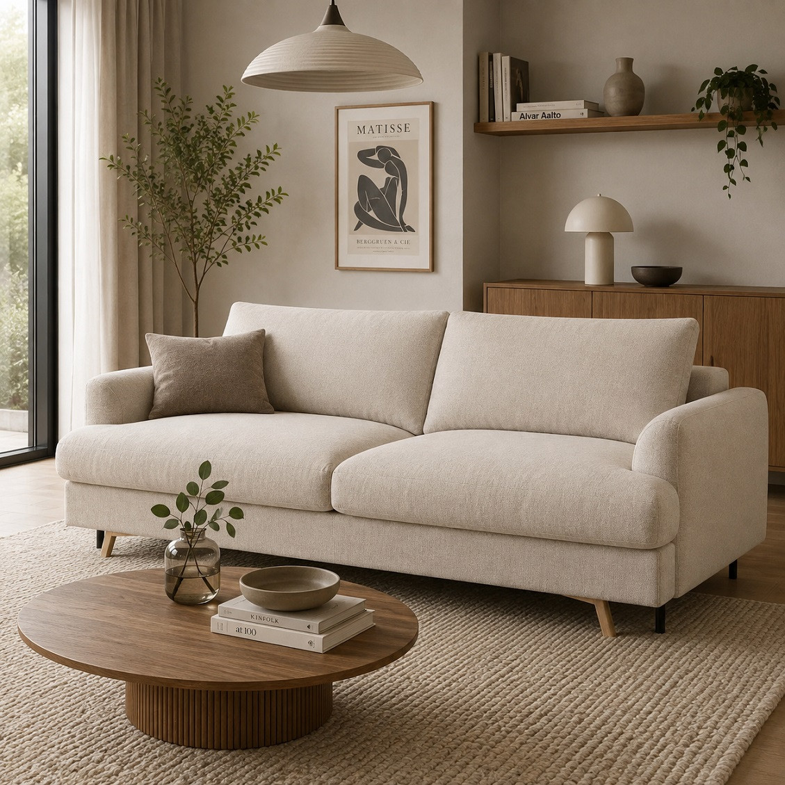Sofa Z Funkcją Spania Naomi Beżowa Micadoni