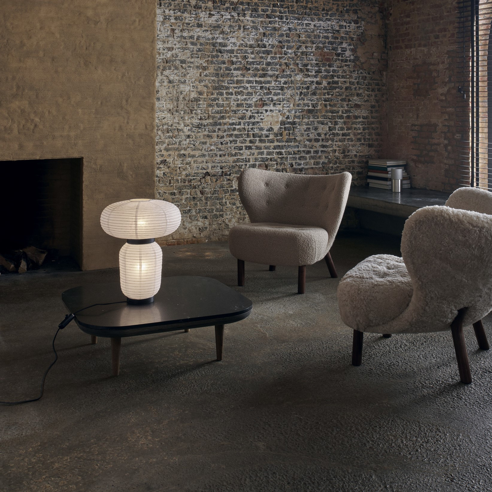 Stolik Kawowy Fly Sc4 Dąb Olejowany-Czarny Marmur Andtradition