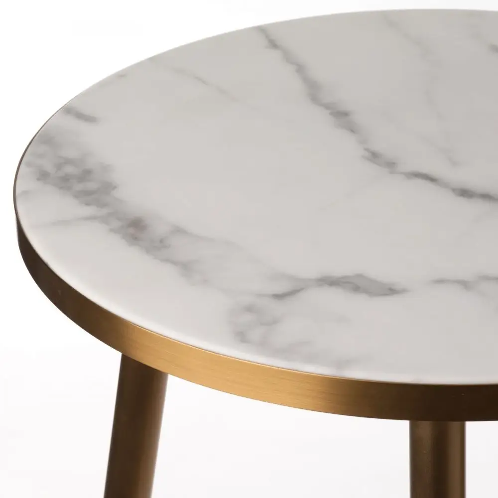 stolik okazjonalny marble look gold feet biały pols potten