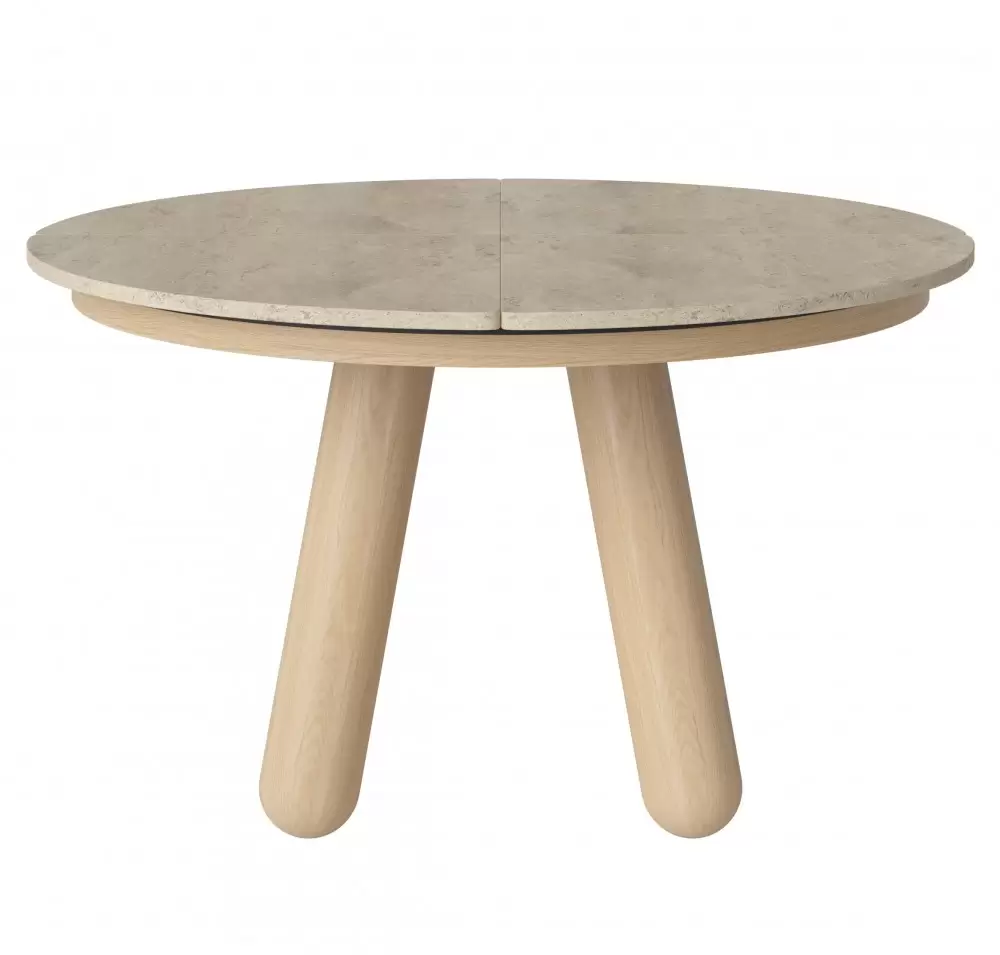 Stół rozkładany Balance piaskowy trawertyn dąb bielony Bolia