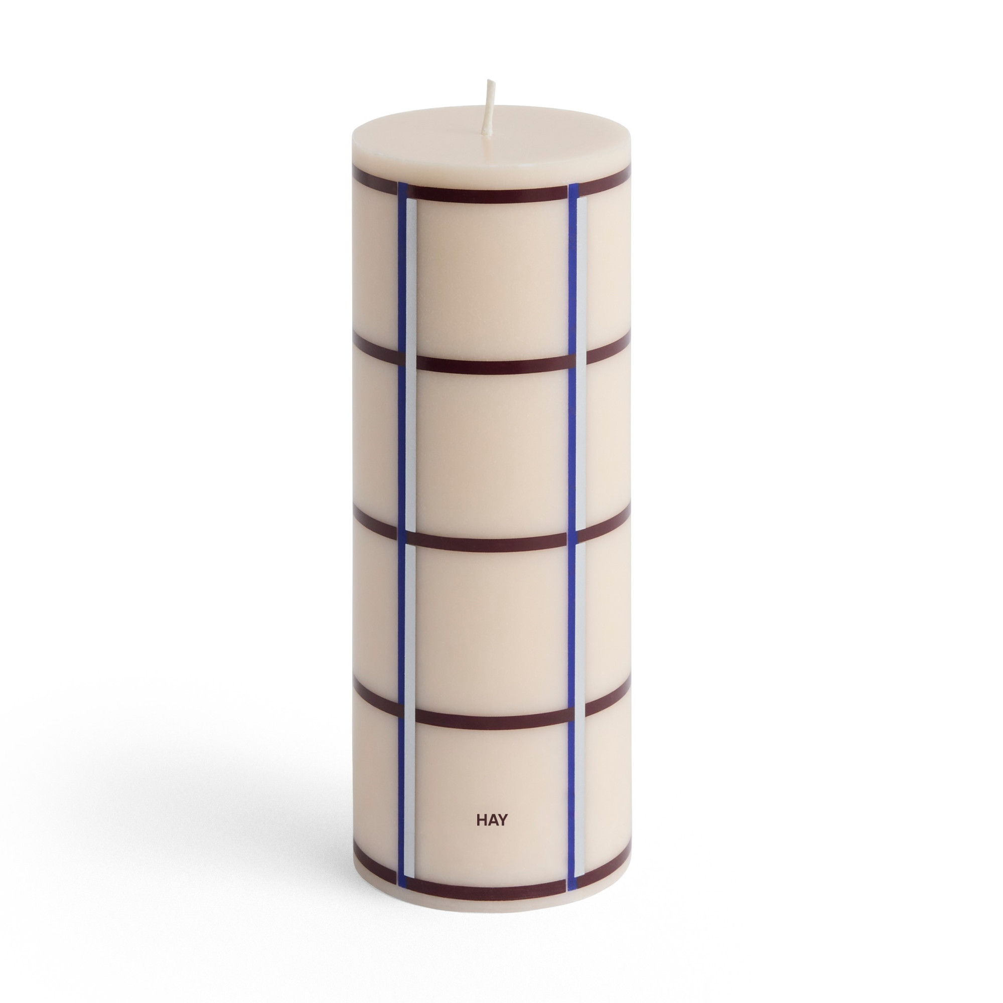 Świeca Column M Kremowo-Bordowo-Niebieska Hay