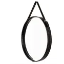 Lustro with black leather Eichholtz