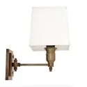 Kinkiet Lexington Single antique brass biały abażur Eichholtz