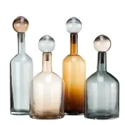 BUTELKI bubbles & bottles mix set 4 brown pols potten