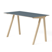 Biurko Cph90 naturalny dąb - ciemnoniebieskie linoleum Hay