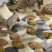 Dywan zewnętrzny Dandelion Clocks ochre silver Sanderson