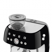 Ekspres do kawy kolbowy z młynkiem 50's style czarny Smeg