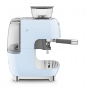 Ekspres do kawy kolbowy z młynkiem 50's style pastelowy błękit Smeg