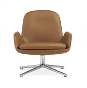 Fotel obrotowy Era niski brązowy skórzany Normann Copenhagen
