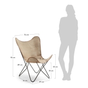 FOTEL FLYNN CANVAS BEŻOWY KAVE HOME