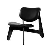 Fotel Slab czarny dąb, czarna skóra Tom Dixon