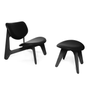 Fotel Slab czarny dąb, czarna skóra Tom Dixon