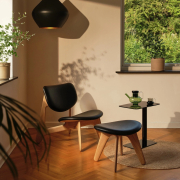 Fotel Slab naturalny dąb, czarna skóra Tom Dixon