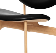 Fotel Slab naturalny dąb, czarna skóra Tom Dixon