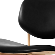 Fotel Slab naturalny dąb, czarna skóra Tom Dixon