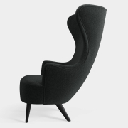 Fotel Wingback kvadrat melange dark grey Tom Dixon