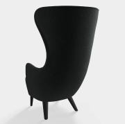 Fotel Wingback kvadrat melange dark grey Tom Dixon