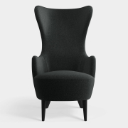 Fotel Wingback kvadrat melange dark grey Tom Dixon