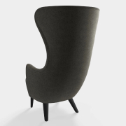 Fotel Wingback kvadrat melange grey Tom Dixon