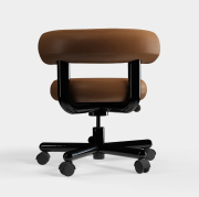 Fotel biurowy Fat brązowa skóra Tom Dixon