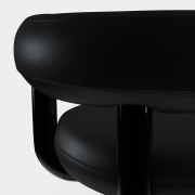 Fotel biurowy Fat czarna skóra Tom Dixon