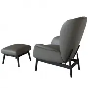 Fotel Corrado z podnóżkiem Omaha Slate Grey
