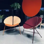 Fotel Ginka fornir-retro oranż Tabanda