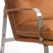 Fotel Shabby skórzany z chromowanym podłokietnikiem Conform