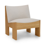 Fotel Tenon beżowy z dębową podstawą New Works