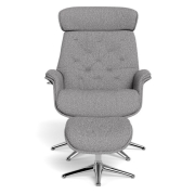 Fotel Wypoczynkowy Volden High z podnóżkiem Soft Grey Flexlux