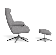 Fotel Wypoczynkowy Volden High z podnóżkiem Soft Grey Flexlux