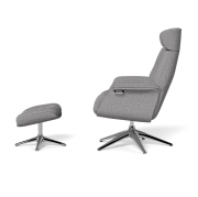 Fotel Wypoczynkowy Volden High z podnóżkiem Soft Grey Flexlux