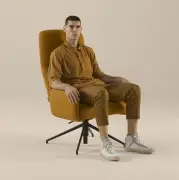 Fotel biurowy Elle z tapicerowanymi podł. Sancal