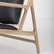 Fotel Dedo wysoki skórzany czarny Gazzda