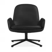 Fotel obrotowy Era niski czarny skórzany Normann Copenhagen