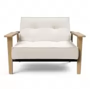 Fotel rozkładany Splitback Frej dąb naturalny Boucle Off-White Innovation