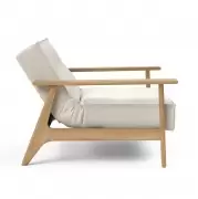 Fotel rozkładany Splitback Frej dąb naturalny Boucle Off-White Innovation