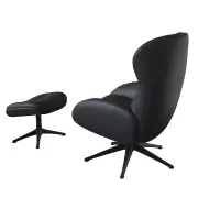 Fotel wypoczynkowy Haze Savoy black leather Flexlux