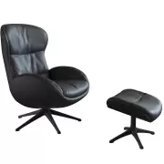 Fotel wypoczynkowy Haze Savoy black leather Flexlux