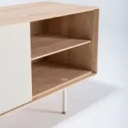 KOMODA DĘBOWA FINA 180X45X64 CM JASNOSZARA GAZZDA