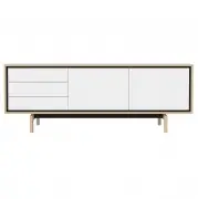 KOMODA FLOOW 200 cm CM DĄB BIELONY - BIAŁY LAMINAT BOLIA