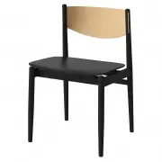 Krzesło Apelle Czarny Jesion - Beżowa Skóra Bolia