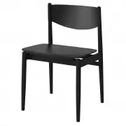 Krzesło Apelle Czarny Jesion - Czarna Skóra Bolia
