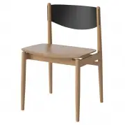 Krzesło Apelle Olejowany Dąb - Czarna Skóra Bolia